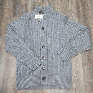 Gray XL Men's Sweaters Men's Cardigan Stand-Up Collar Men's XL Cardigan Sweater